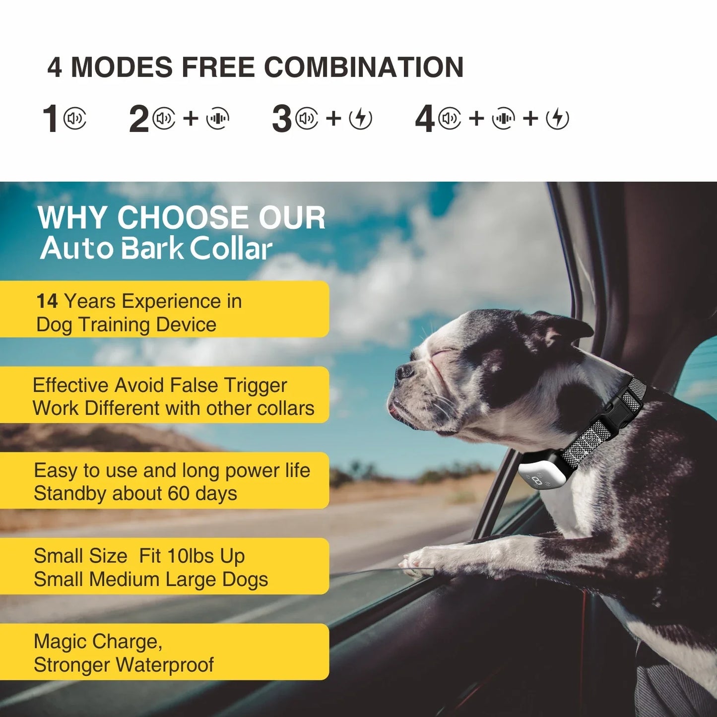 Effective Puppy Training Collar with Shock Vibe Beep Modes