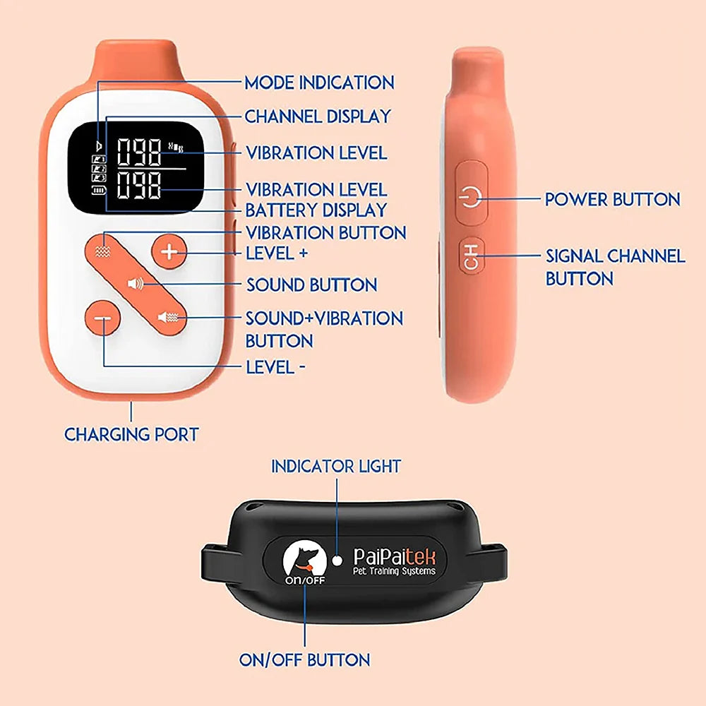 Rechargeable Anti Bark Dog Collar & Remote Controller