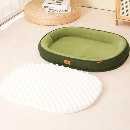 Soft Fleece Dog Bed with Washable Detachable Cover