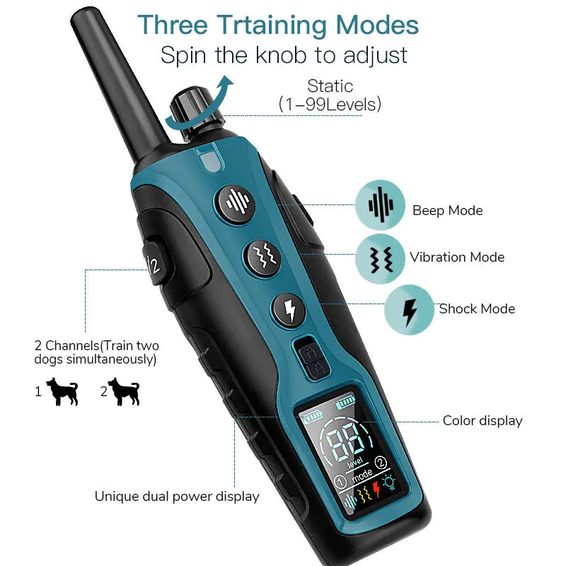 Long Range Waterproof Dog Training Collar & Remote