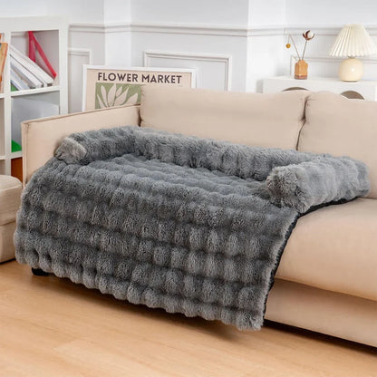 Plush Pet Sofa Cover with Pillow for Small Dogs Cats