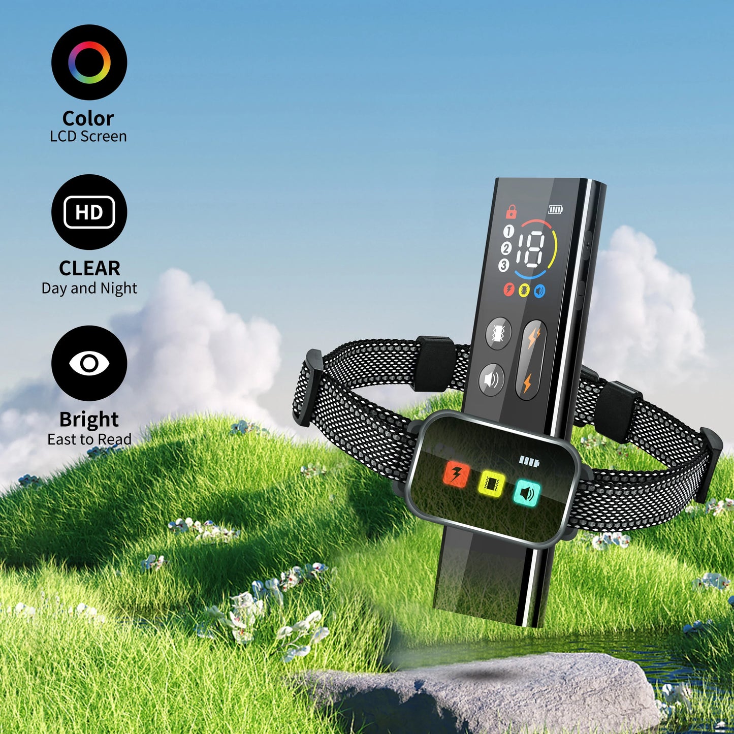 Long Range Dog Training Collar with Color LCD Remote