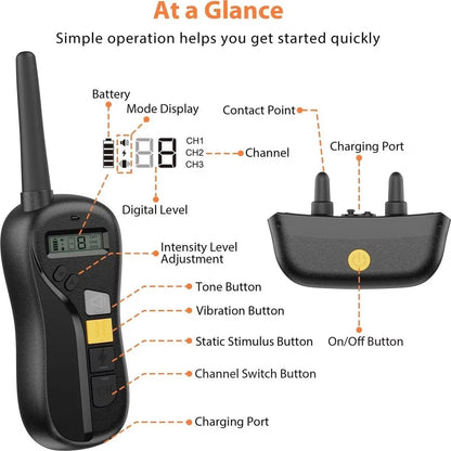 Long Range Rechargeable Dog Training Collar & Remote