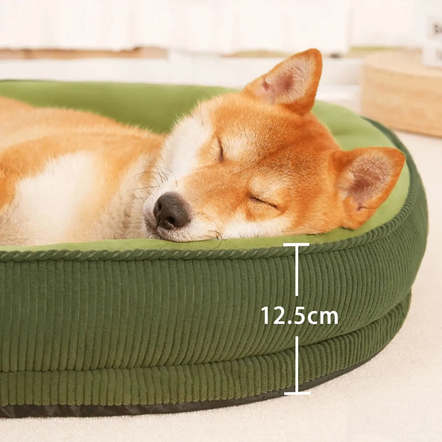 Soft Fleece Dog Bed with Washable Detachable Cover