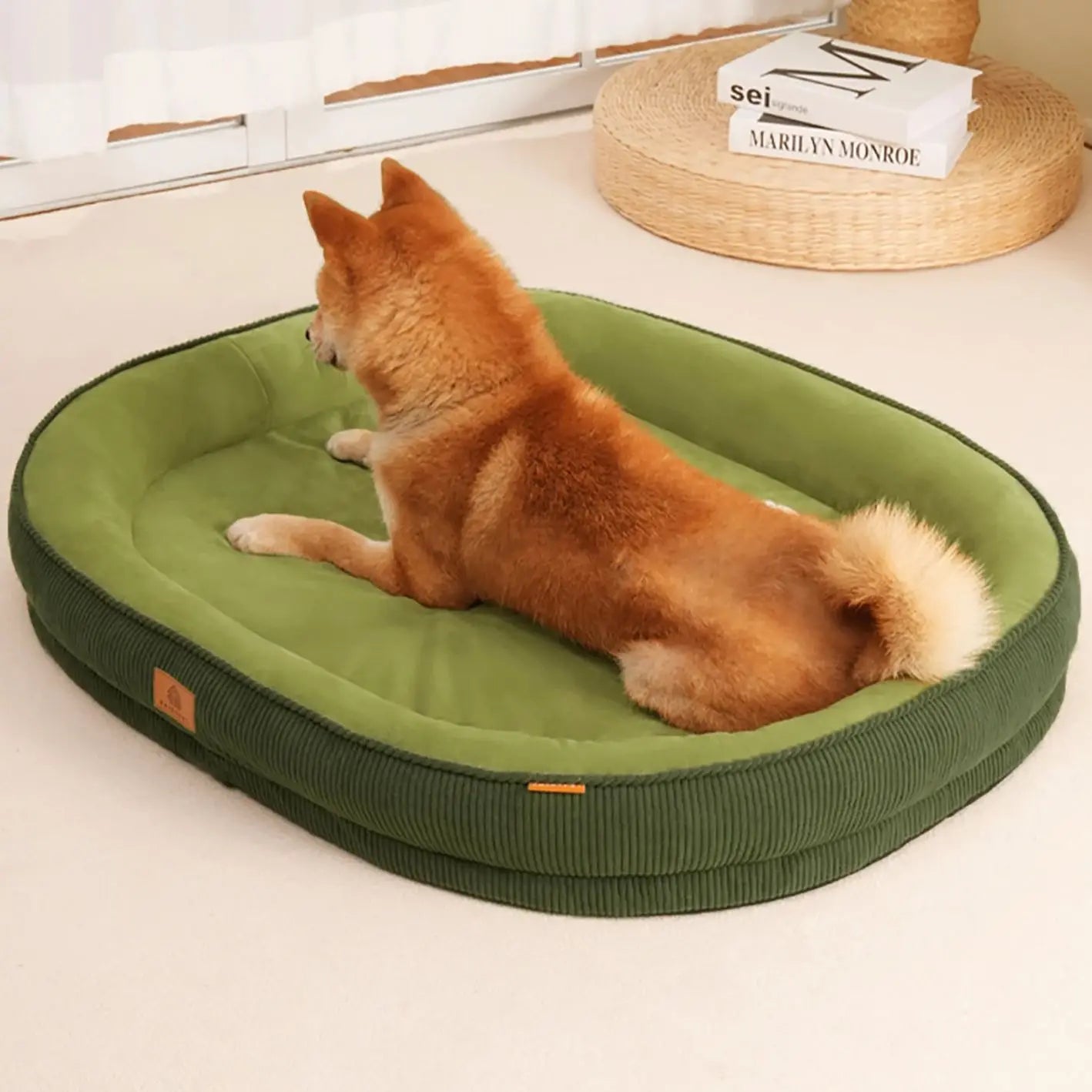 Soft Fleece Dog Bed with Washable Detachable Cover