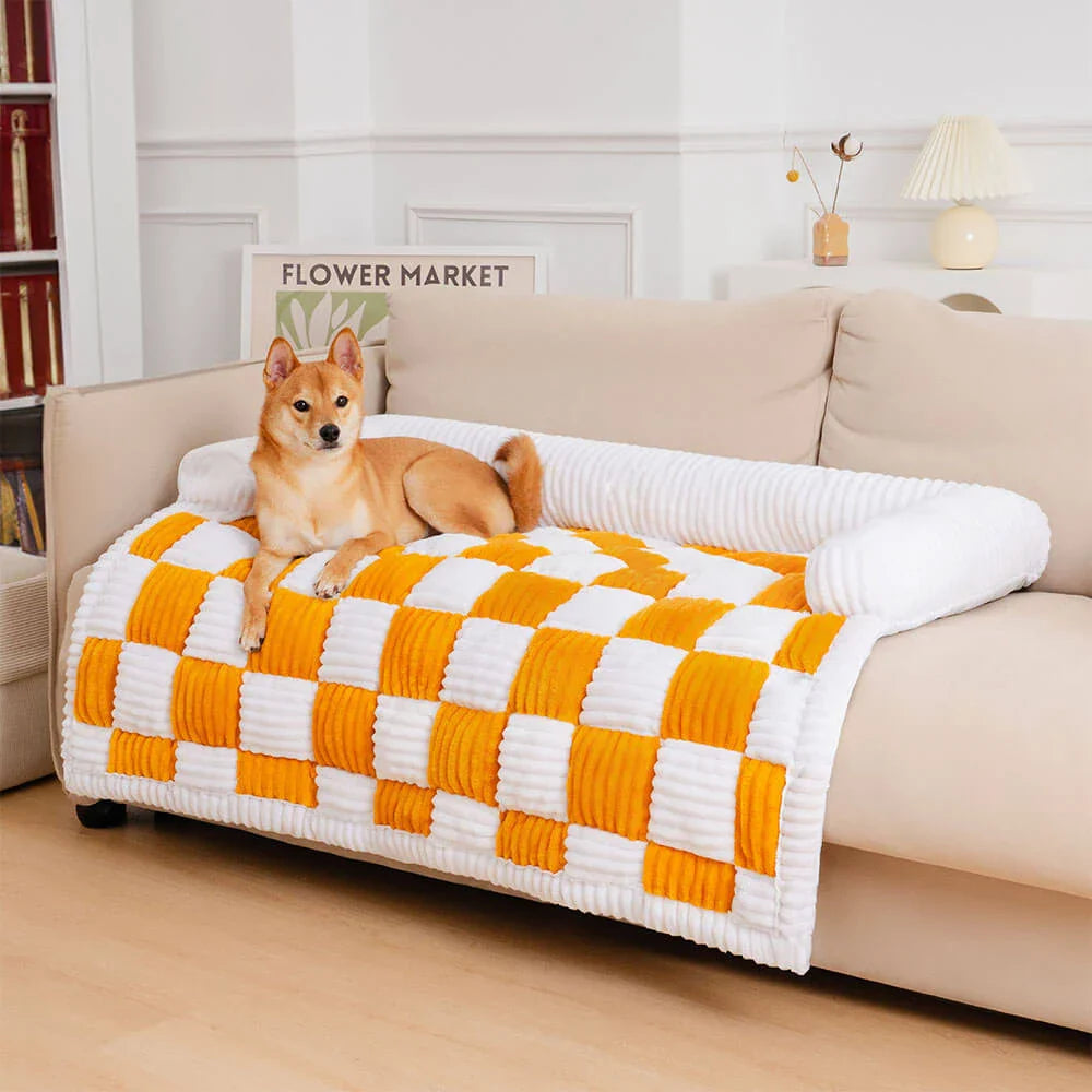Soft Plush Pet Sofa Cover with Pillow for Small Pets