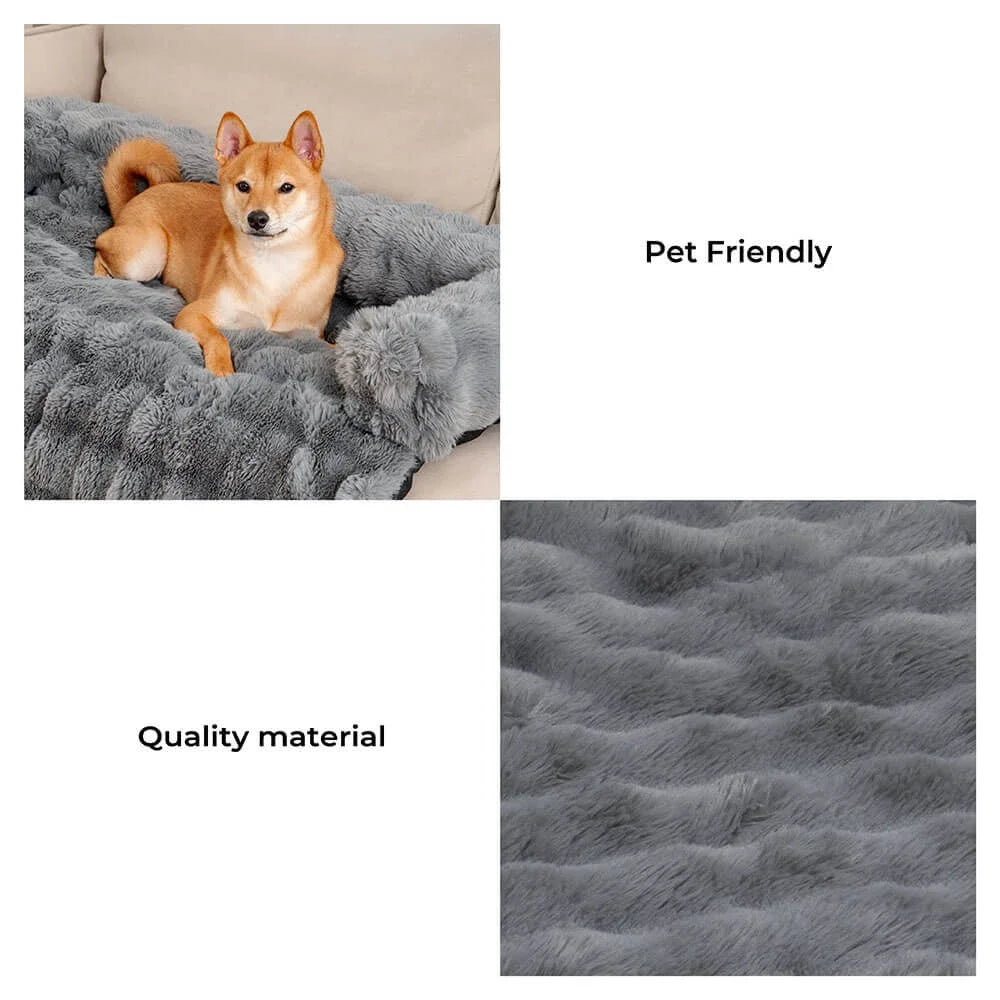 Plush Pet Sofa Cover with Pillow for Small Dogs Cats