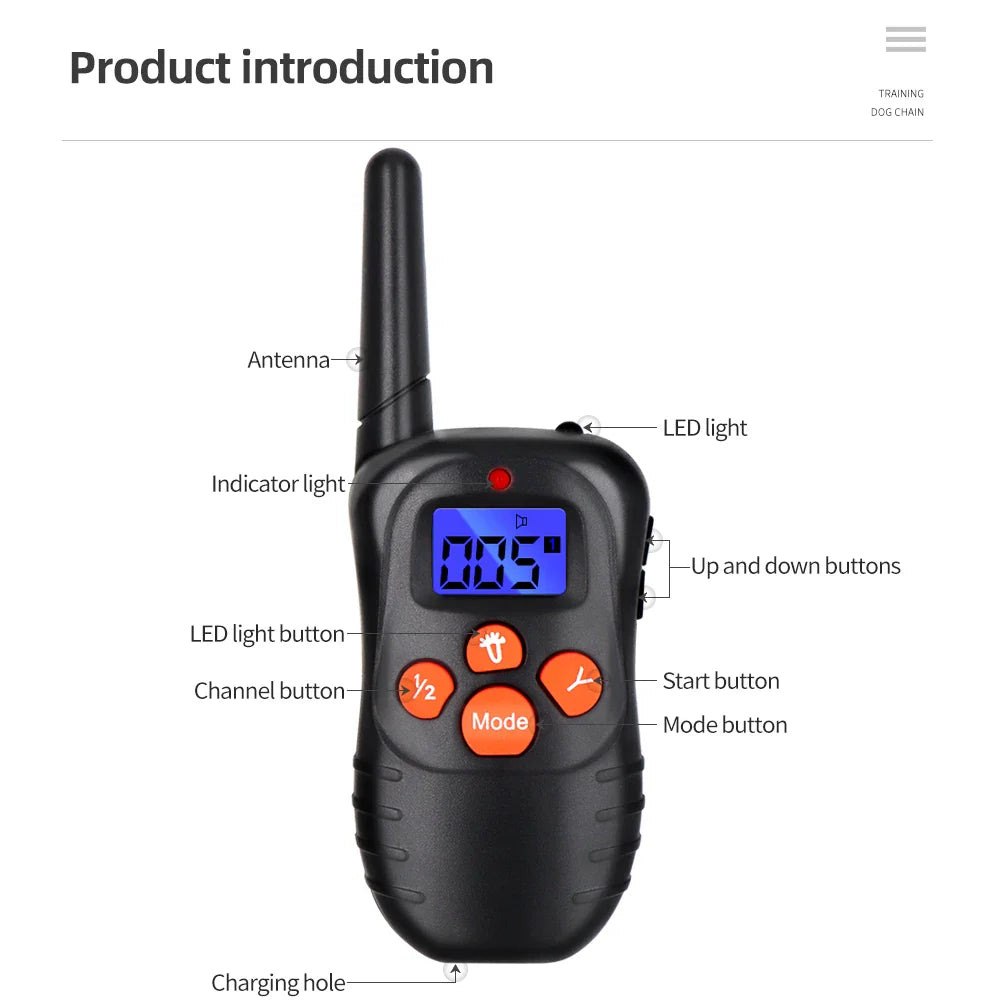 Long Range Rechargeable Dog Training Collar