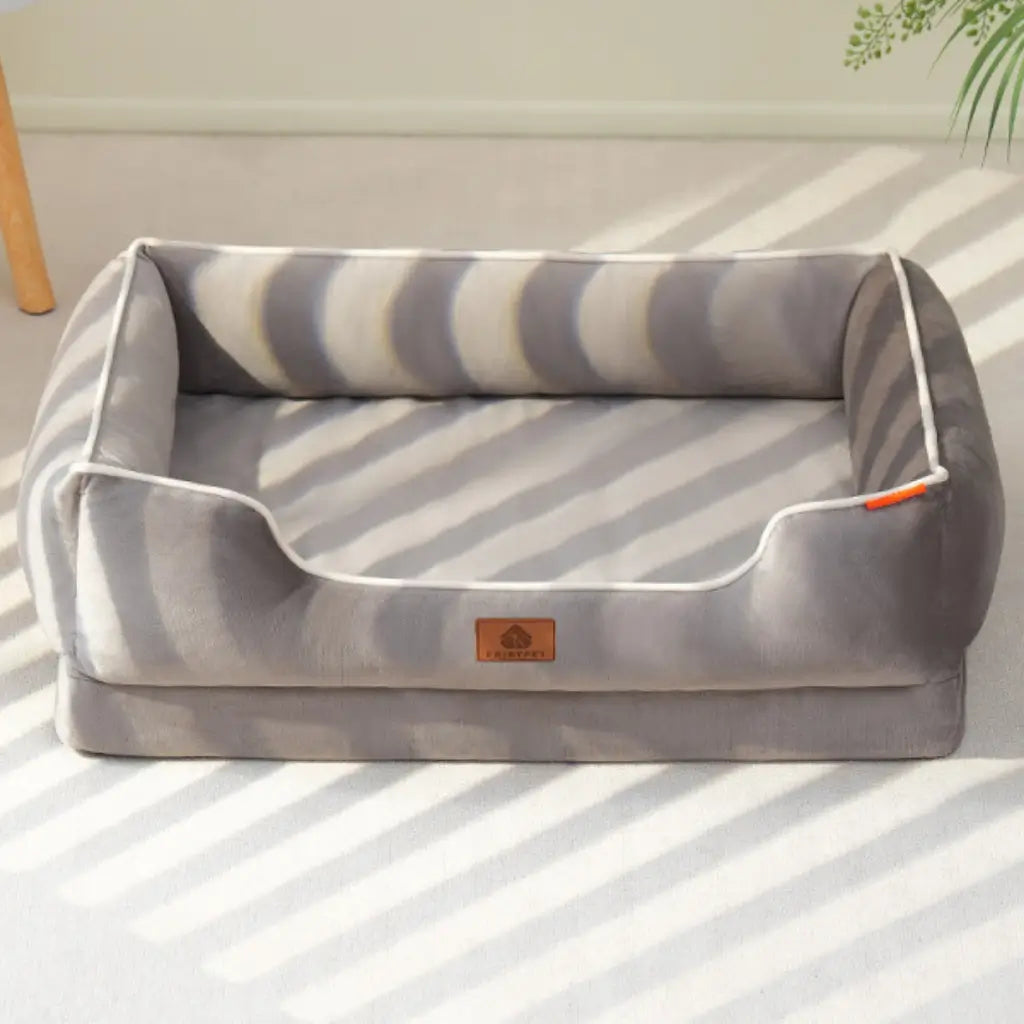 Velvet Dog & Cat Sofa Bed,  Removable Cushion, Non-Slip Base