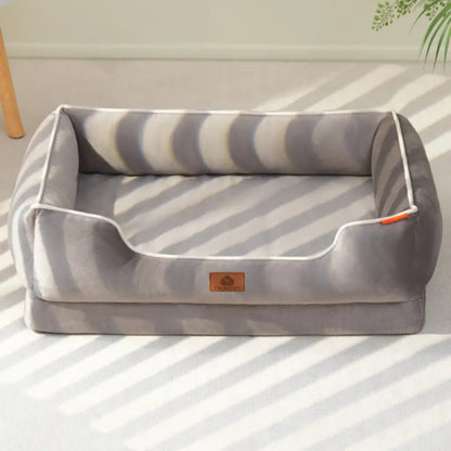 Velvet Dog & Cat Sofa Bed,  Removable Cushion, Non-Slip Base