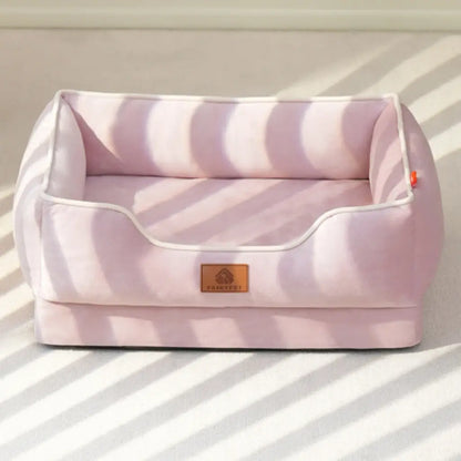 Velvet Dog & Cat Sofa Bed,  Removable Cushion, Non-Slip Base