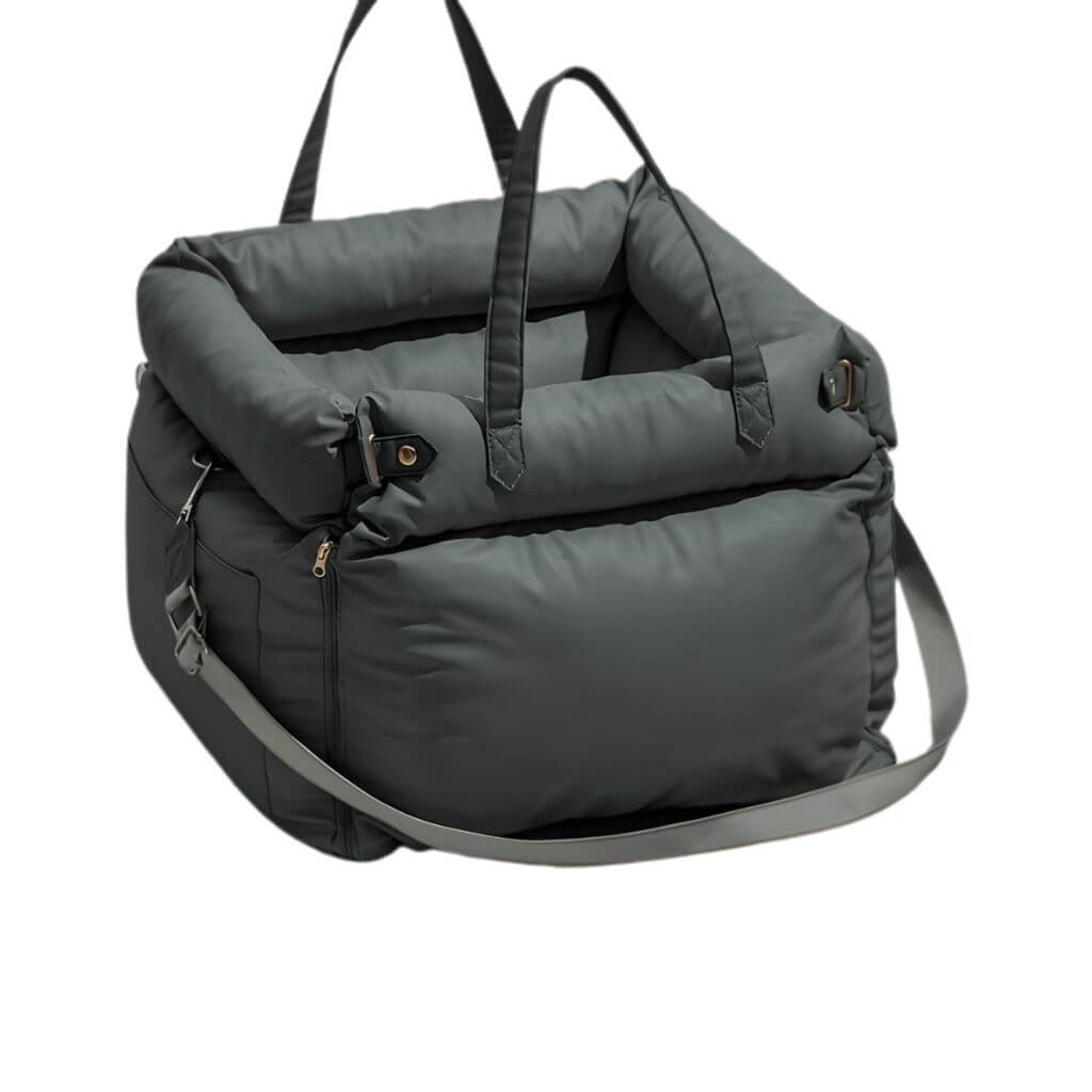 Dog Car Seat Bed - Waterproof Faux Leather Booster with Safety Leash | Small to Medium Dogs