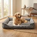 Reversible Pet Sofa Bed, Velvet Cushion, Water-Resistant Oxford Bottom