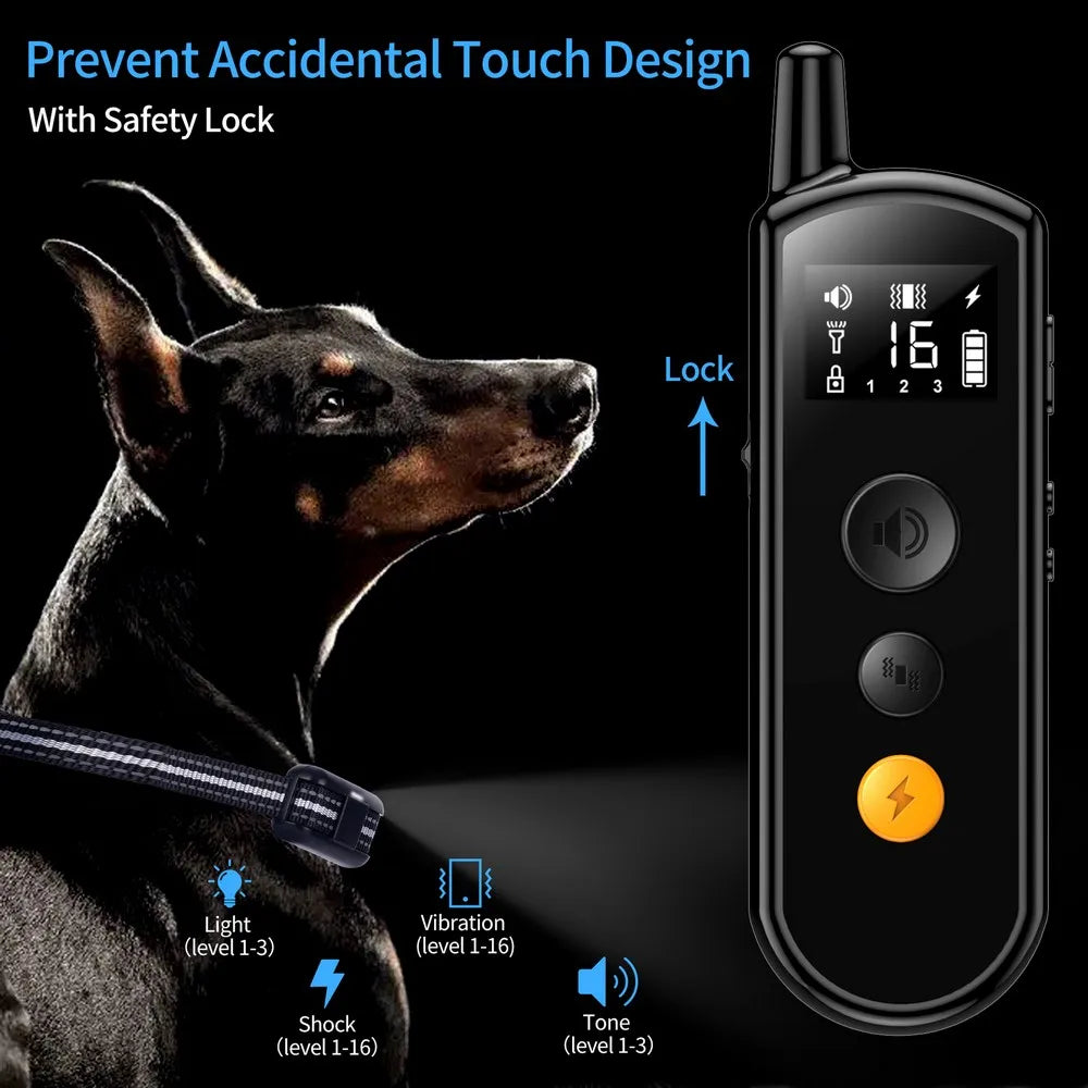 Long Range Dog Training Collar with LED Light & Remote