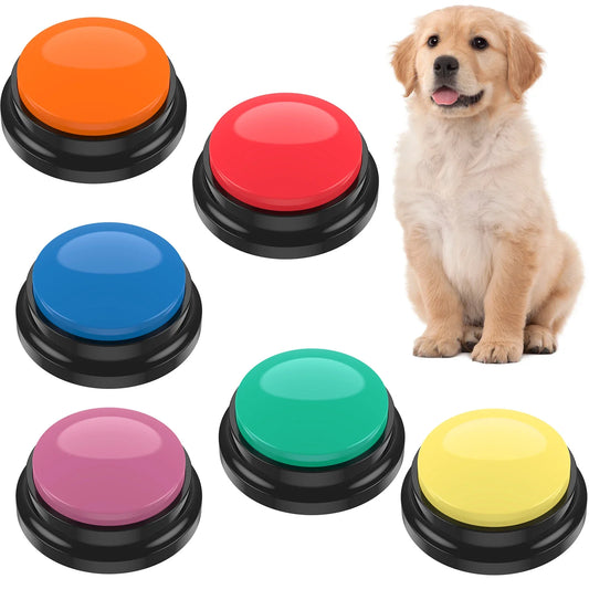Fun Dog Sound Buttons | Set of 4 or 6 Recordable Buttons - LifyPet