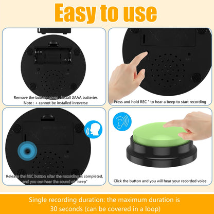 Fun Dog Sound Buttons | Set of 4 or 6 Recordable Buttons