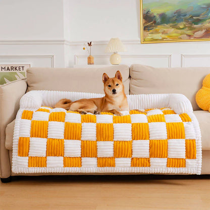 Soft Plush Pet Sofa Cover with Pillow for Small Pets