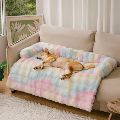 Plush Pet Sofa Cover with Pillow for Small Dogs Cats