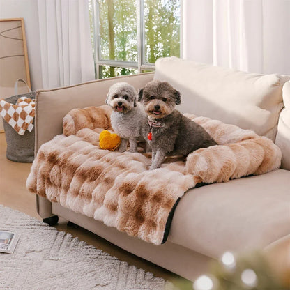 Plush Pet Sofa Cover with Pillow for Small Dogs Cats