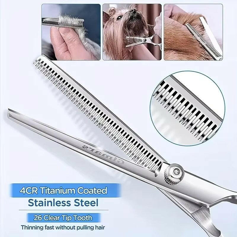 Pet Grooming Kit with Sharp Scissors & Comb