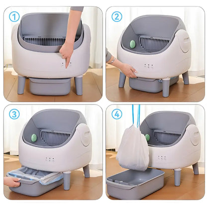 Step-by-step guide on using a pet litter box with a lid