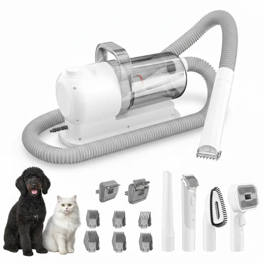 6-in-1 Pet Grooming Vacuum Kit – Mess-Free Home Grooming for Dogs & Cats