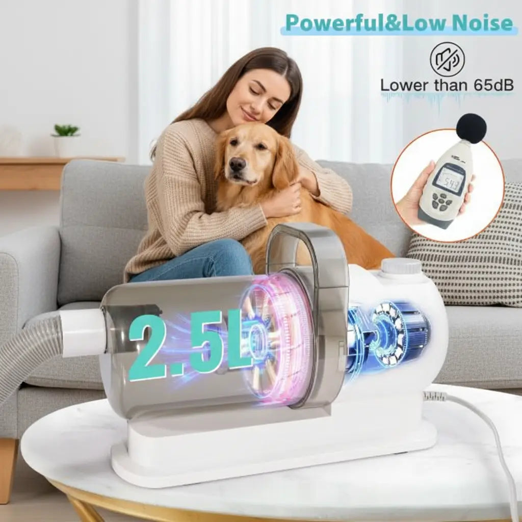 6-in-1 Pet Grooming Vacuum Kit – Mess-Free Home Grooming for Dogs & Cats