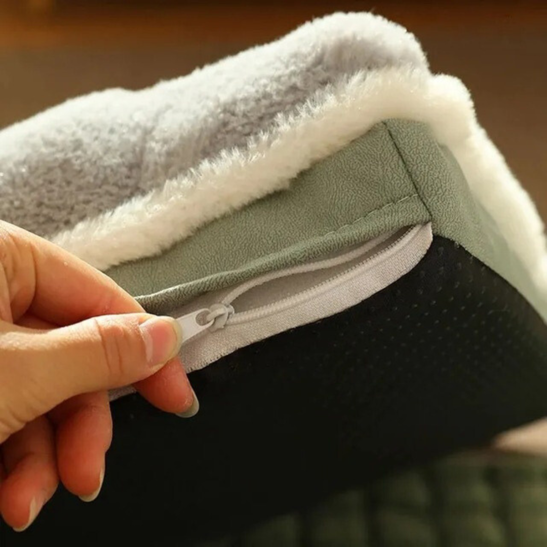Plush Warm Pet Dog Bed with Washable Zip Cover