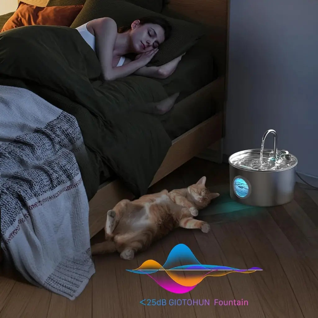 Stainless Steel Cat Water Fountain – Ultra-Quiet