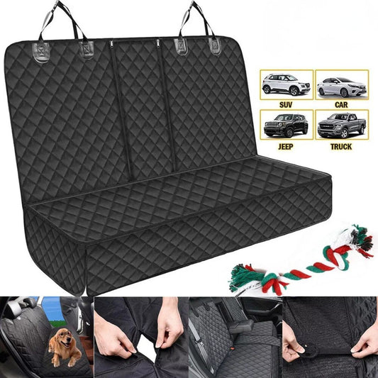 600D Car Rear Back Seat Cover - Waterproof Pet Dog Protector Mat with Non-Slip Cushio