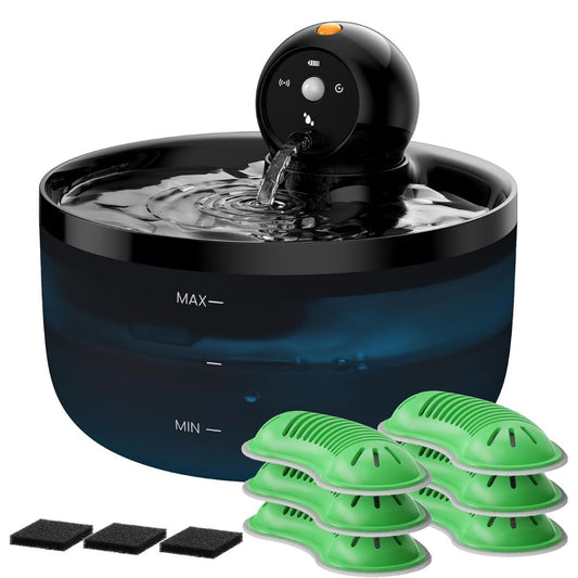 Wireless Cat Water Fountain 2.6L - Rechargeable Cordless with Motion Sensor