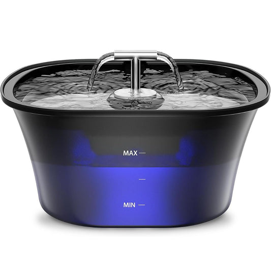 2.5L Dual Spout Cat Water Fountain - Ultra-Quiet with Triple Filtration & LED