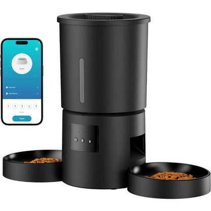 5L WiFi Automatic Cat Feeder - Dual Bowls for 2 Cats with App Control