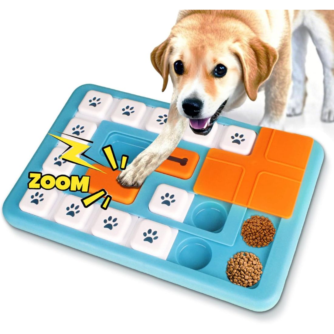 Interactive Dog Puzzle Feeder with Squeaker - IQ Training Treat Dispenser