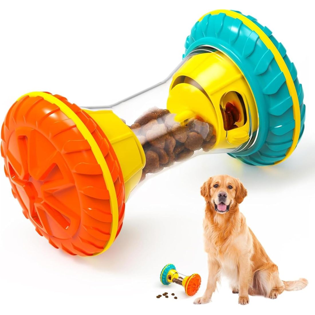 Interactive Dumbbell Dog Puzzle Toy - IQ Training Treat Dispenser Feeder