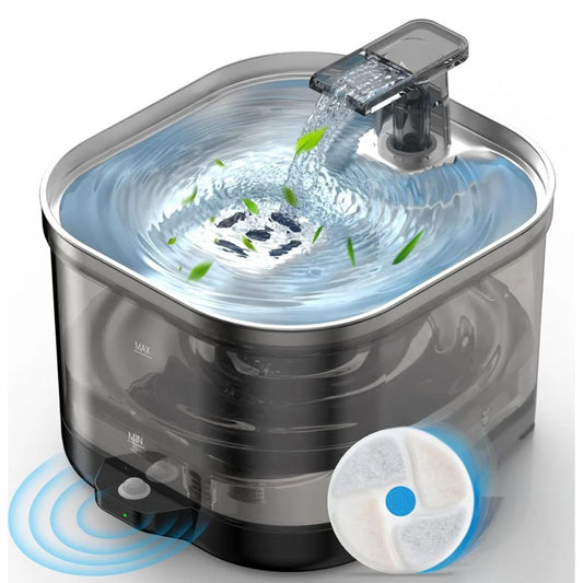 2L Wireless Cat Water Fountain - External Pump with 306 Stainless Steel Panel