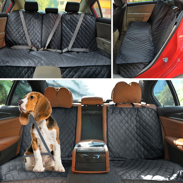 Durable Pet Car Seat Protector with Zipper for Back Seat