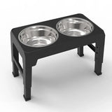 Raised Pet Feeder with Stainless Steel Dog Bowls
