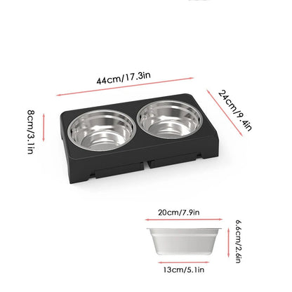Raised Pet Feeder with Stainless Steel Dog Bowls