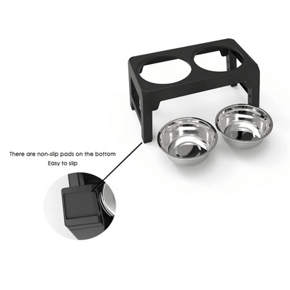 Raised Pet Feeder with Stainless Steel Dog Bowls