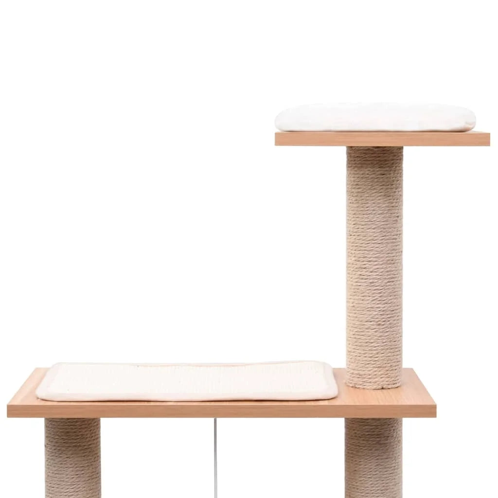 Pet Friendly 4ft Cat Tower with Wood House & Scratching Posts