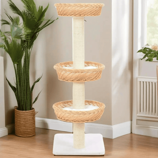 Stylish Cat Tower with Natural Perches & Rope Scratching Posts - LifyPet