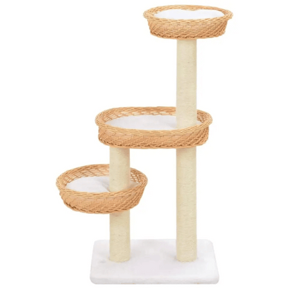 Stylish Cat Tower with Natural Perches & Rope Scratching Posts
