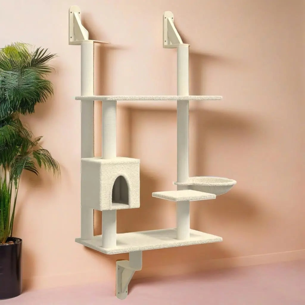 Cozy Cat Shelf with Soft Hideaway & Storage Basket