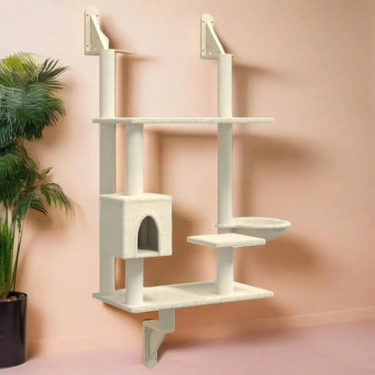 Cozy Cat Shelf with Soft Hideaway & Storage Basket