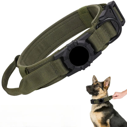 Durable Tactical Dog Collar with AirTag Holder