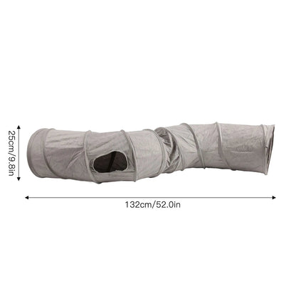 Collapsible Cat Play Tunnel with Crinkly Fabric