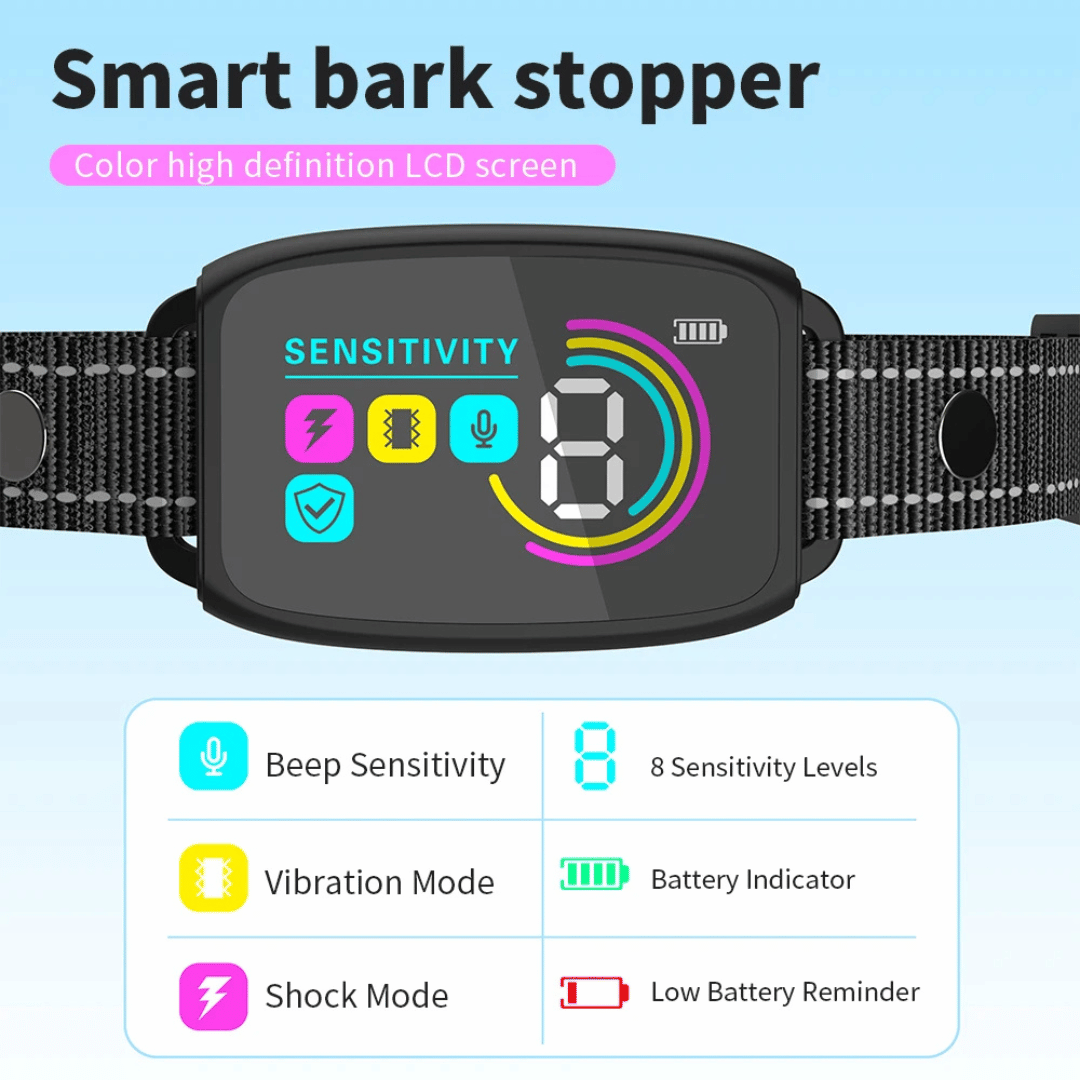 Easy Dog Training Collar with Waterproof LCD Screen