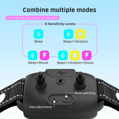 Easy Dog Training Collar with Waterproof LCD Screen