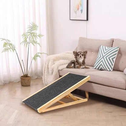 Adjustable Heights Dog Pet Ramp Foldable Stairs Non-Slip Ramp for Car Bed Sofa